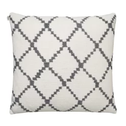 Ikat Kerela Cushion Cover 50x50 Cm, White/Grey