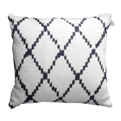 Ikat Kerela Cushion Cover 50x50 Cm, White/Blue