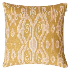 Ikat Madras Kussenhoes 50x50 Cm, Spicy Yellow / Roze