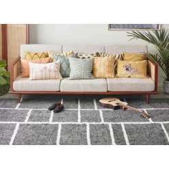 Ikat Madras Kussenhoes 50x50 Cm, Spicy Yellow / Roze -Textielwinkel chhatwal jonsson ikat madras cushion cover 50x50 cm 11