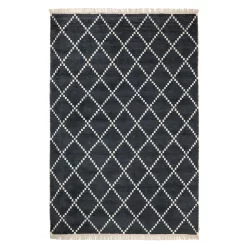 Kochin Bambu Silke Rug, Black/Off White