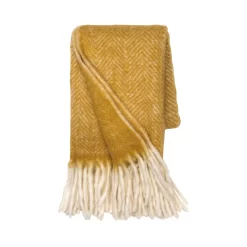 Cozy Living Mathea Plaid 130x170 Cm, Curry