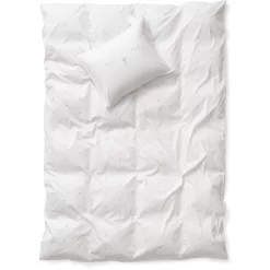 Dekbedset Katoen 90x200 Cm, Wit / Grijs