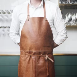 Le Chef Leren Schort, Cognac -Textielwinkel decotique le chef leather apron 15