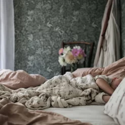 Clover Dekbedovertrekset Neteldoek 70x100 + 40x45 Cm, Baby -Textielwinkel garbo friends clover muslin bed set 70x100 cm 5 1