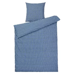 Juna Bæk & Bølge Dekbedovertrekset 150x210 + 50x60 Cm, Donkerblauw / Wit