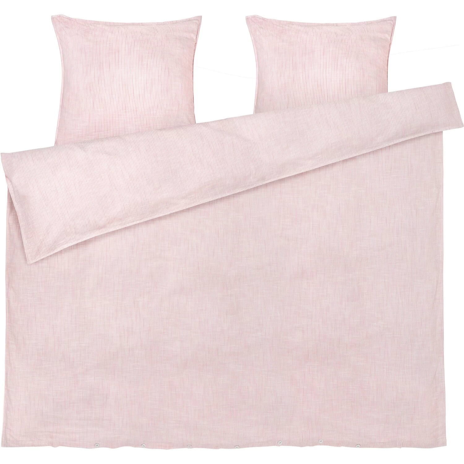 Juna Monochrome Lines Dekbedset 220x220 + 50x60 Cm, Roze 1 Juna Monochrome Lines Dekbedset 220x220 + 50x60 Cm, Roze