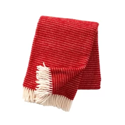 Klippan Yllefabrik Ralph Wool Plaid 130x200 Cm, Red