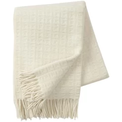 Klippan Yllefabrik Twist Wollen Deken 130x200 Cm, Wit