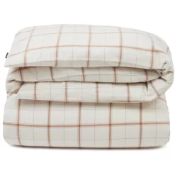 Lexington Checked Dekbedovertrek Off-white / Beige, 150x210 Cm