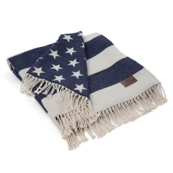 Lexington Flag Throw 130x170cm, White/Navy