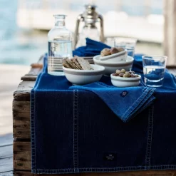 Lexington Icons Cotton Twill Denim Tafelloper, 50x150 Cm -Textielwinkel lexington icons cotton twill denim tafelloper 50x150 cm 4