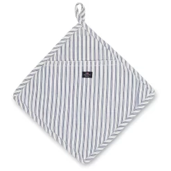 Lexington Icons Herringbone Striped Pannenlap, Blauw