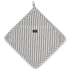 Lexington Icons Herringbone Striped Pannenlap, Zwart