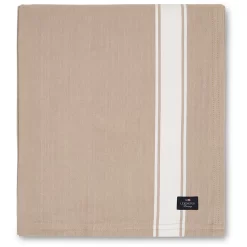Lexington Icons Herringbone Striped Tafelkleed, Beige / Wit