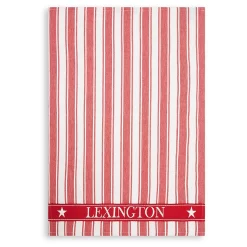 Lexington Icons Twill Waffle Striped Theedoek, Rood