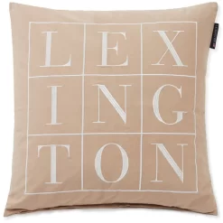 Lexington Logo Kussenhoes, 50x50 Cm, Beige