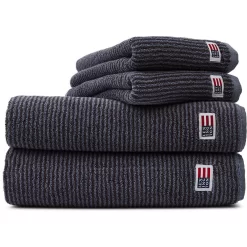 Lexington Original Handdoek Staal Blauw / Donker Grijze Melange, 70x130 Cm