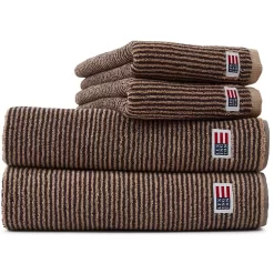 Lexington Original Handdoek Tan / Donker Grijze Melange, 50x70 Cm