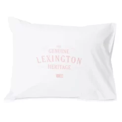 Lexington Printed Cotton Poplin Kussensloop 50x60 Cm, Wit / Roze