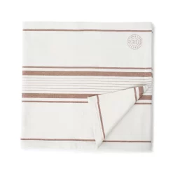 Lexington Striped Canvas Tafelloper 40x50 Cm, Off-white / Bruin