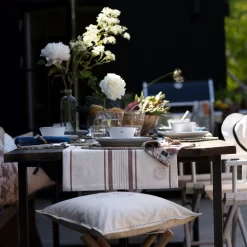 Lexington Striped Canvas Tafelloper 40x50 Cm, Off-white / Bruin -Textielwinkel lexington striped canvas tafelloper 40x50 cm off white bruin 4