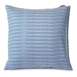 Lexington Striped Organic Cotton Sateen Kussensloop Blauw, 65x65 Cm
