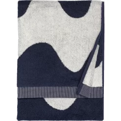 Marimekko Lokki Handdoek Donkerblauw / Off-white, 50x70 Cm