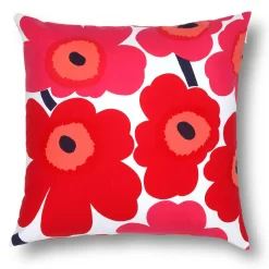 Marimekko Pieni Unikko Kussenhoes 50x50 Cm, Wit / Rood