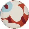 Marimekko Unikko Kussenhoes Rond 43 Cm, Oranje / Gebroken Wit / Lichtblauw