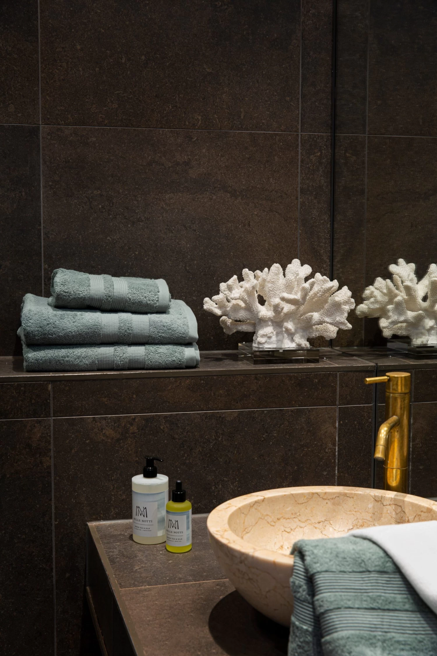 Mille Notti Fontana Towel ECO 50x70 Cm, Grey Green 2 Mille Notti Fontana Towel ECO 50x70 Cm, Grey Green - Afbeelding 2