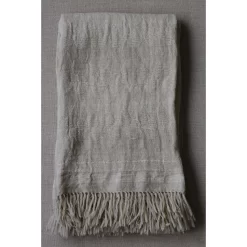 Nagano Sprei / Plaid 130x220 Cm, Faience Wit