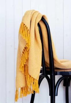 Valter Plaid 130x170 Cm, Saffraan / Creme -Textielwinkel recycled by wille valter plaid 130x170 cm 7