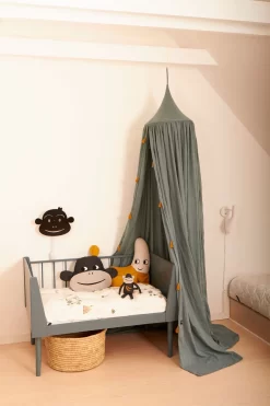 Roommate Klamboe Met Kwastjes, Sea Grey -Textielwinkel roommate luifel met kwasten 6