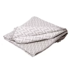 Zigzag Bedspread 260x260cm, White/Grey