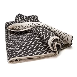 Zigzag Beddensprei 260 X 260 Cm, Zwart/Wit