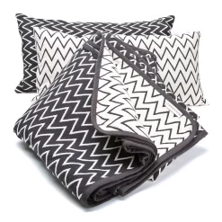 Zigzag Bedspread 140x260 Cm, Black/White -Textielwinkel rskov zigzag bedspread black white 6