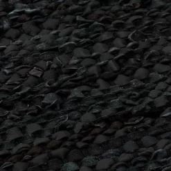 Leather Rug 65x135, Black -Textielwinkel rug solid leather rug black 35 1
