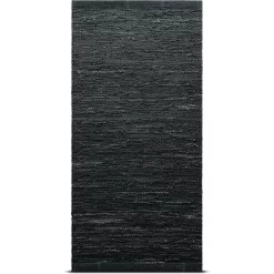 Leather Rug 65x135 Cm, Dark Grey