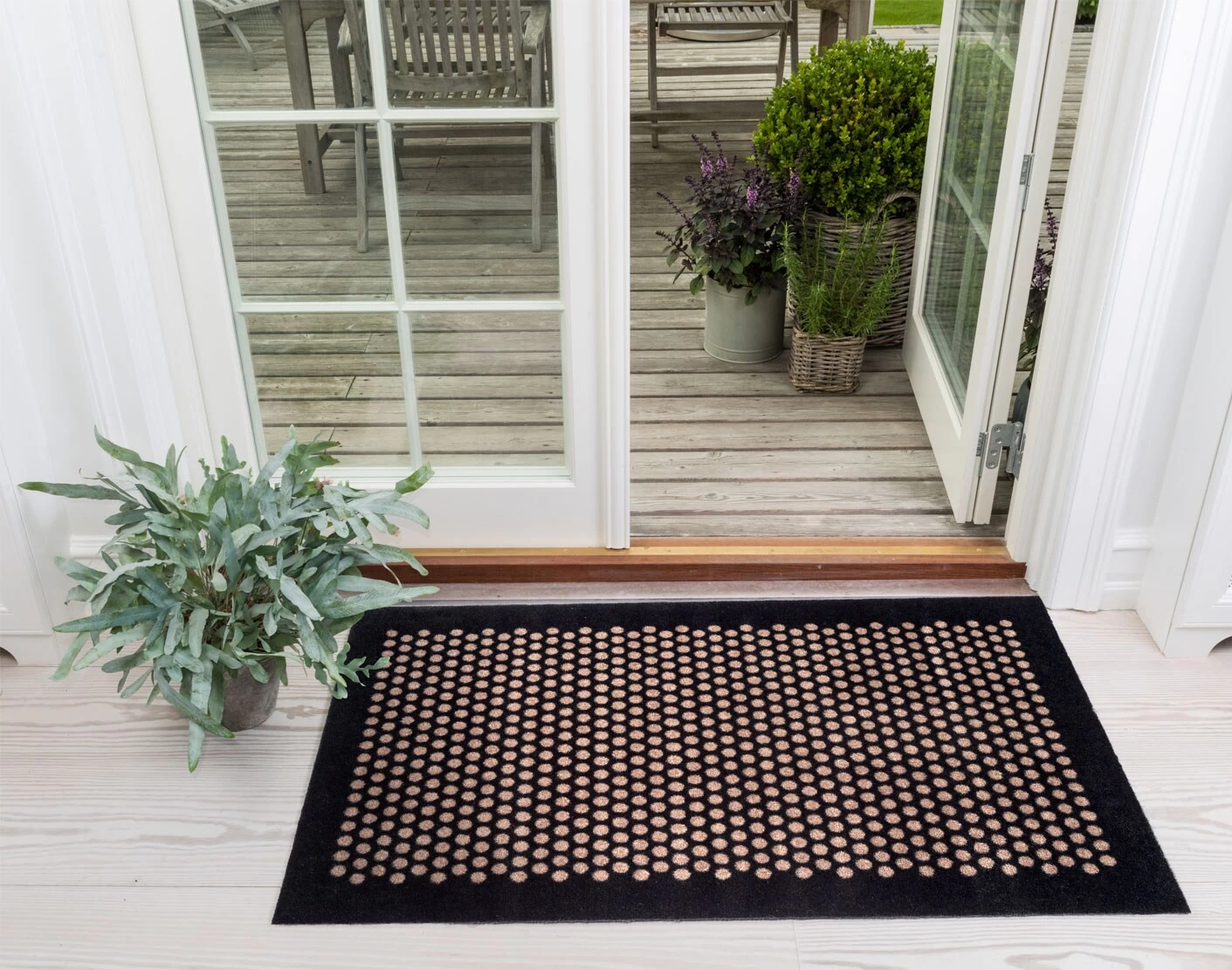 Dot Deurmat, Zwart / Beige, 120x67 Cm 3 Dot Deurmat, Zwart / Beige, 120x67 Cm - Afbeelding 3