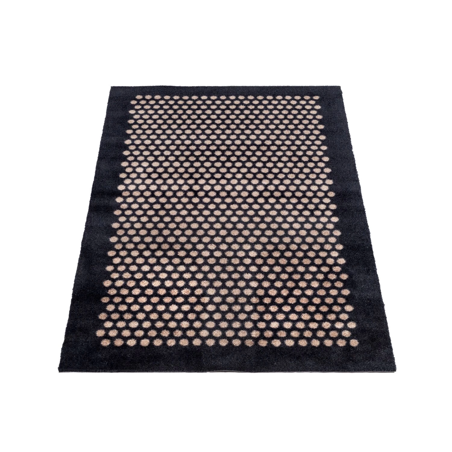 Dot Deurmat, Zwart / Beige, 120x67 Cm 2 Dot Deurmat, Zwart / Beige, 120x67 Cm - Afbeelding 2