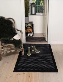 Dot Doormat 130X90 Cm, Black / Grey -Textielwinkel tica copenhagen dot deurmat zwart grijs 27
