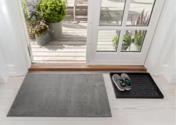 Unicolor Deurmat Staalgrijs, 60x90 Cm -Textielwinkel tica copenhagen unicolor deurmat staalgrijs 30